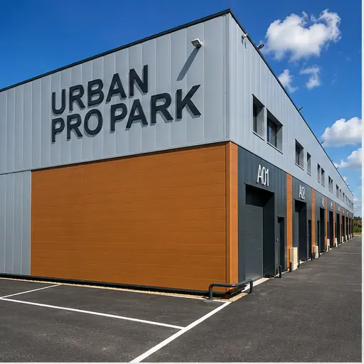 Façade et accès des locaux Urban Pro Park à Cormeilles-en-Parisis